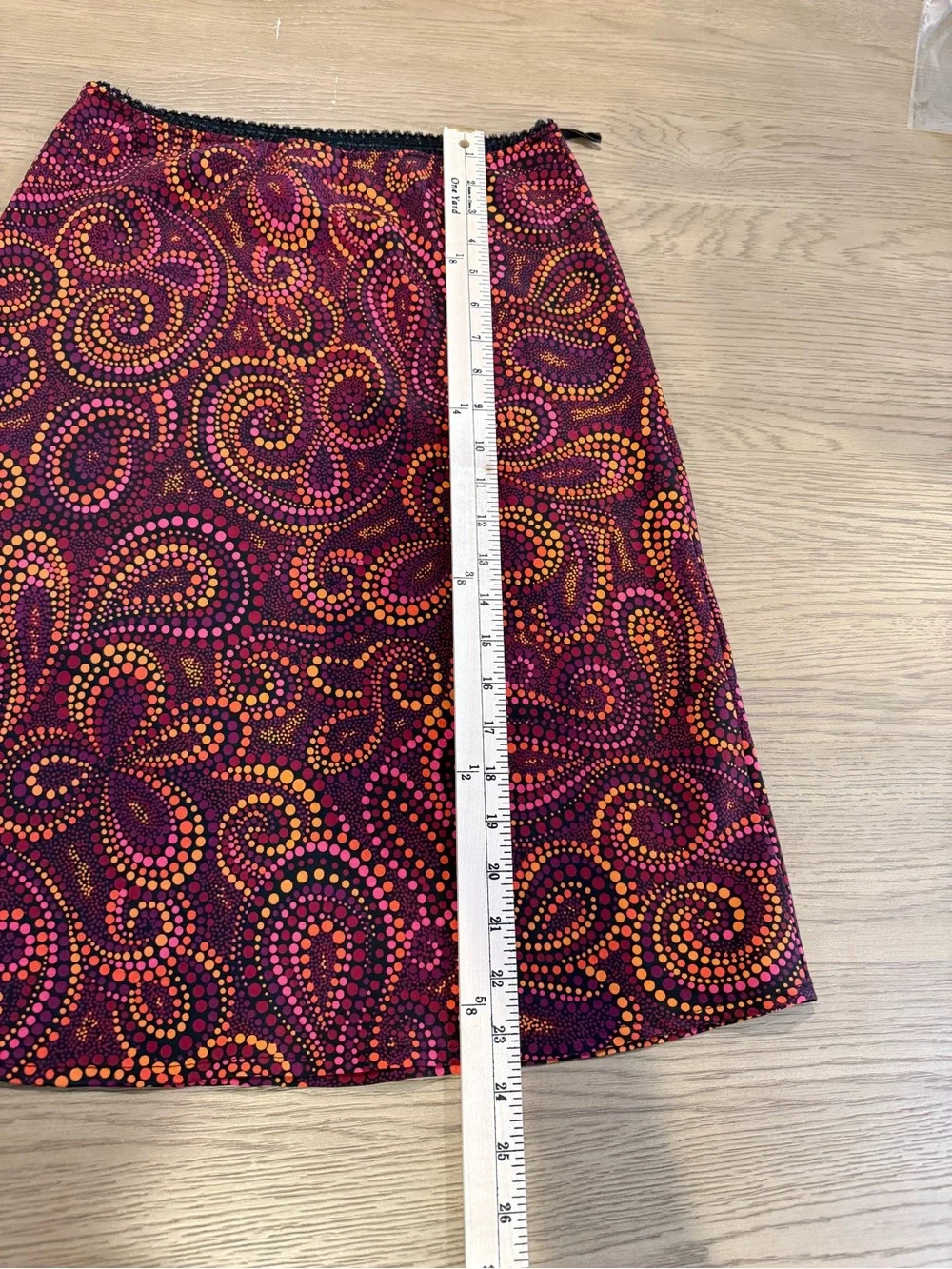 Y2K Vintage Fire Los Angeles A-Line Midi Skirt Polka Dot Retro Boho Medium